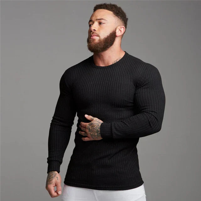 Ribgebreide heren trui met slanke pasvorm en tijdloze uitstraling – Nordhavn Knit - Glamorix