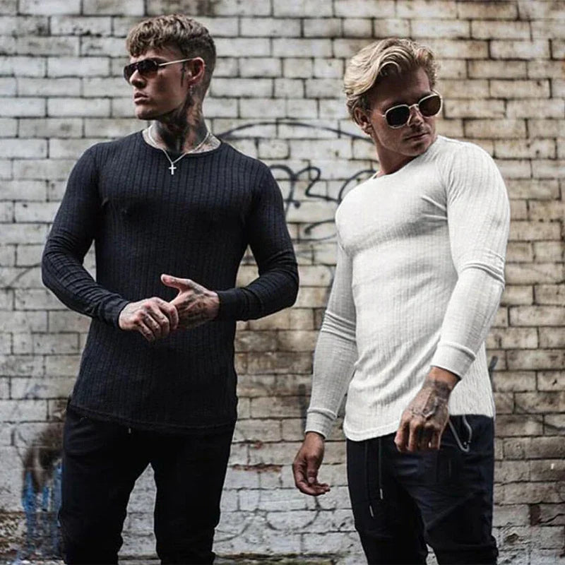 Ribgebreide heren trui met slanke pasvorm en tijdloze uitstraling – Nordhavn Knit - Glamorix