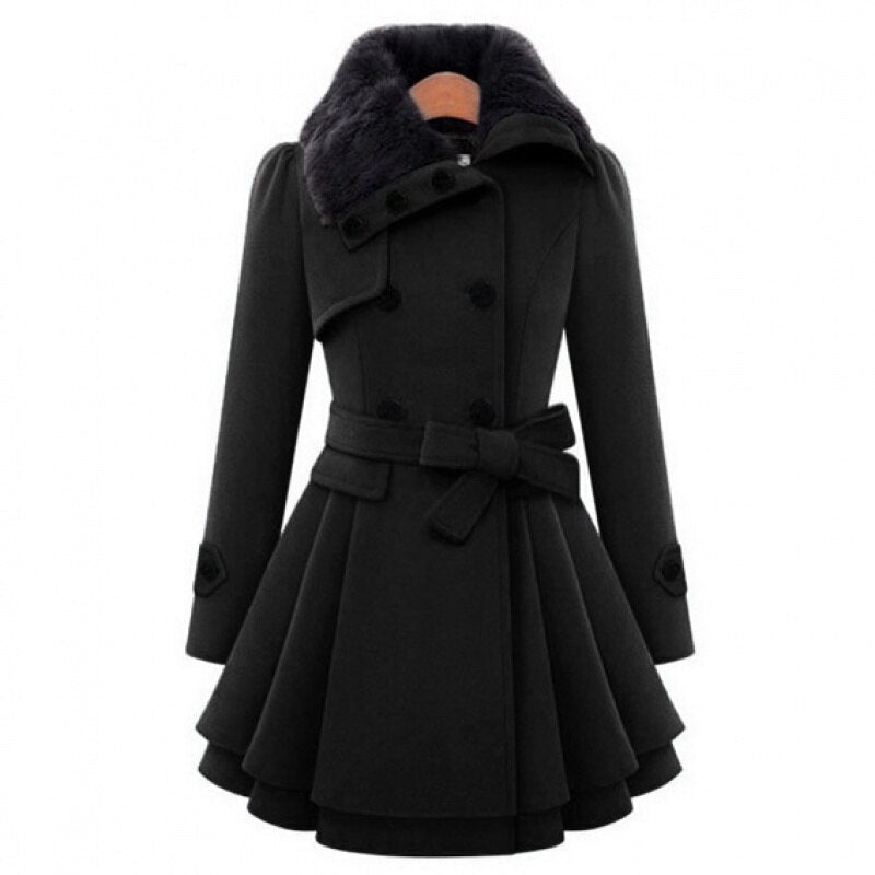 IVY - Winterjurk met strikdetail en fleecevoering voor dames