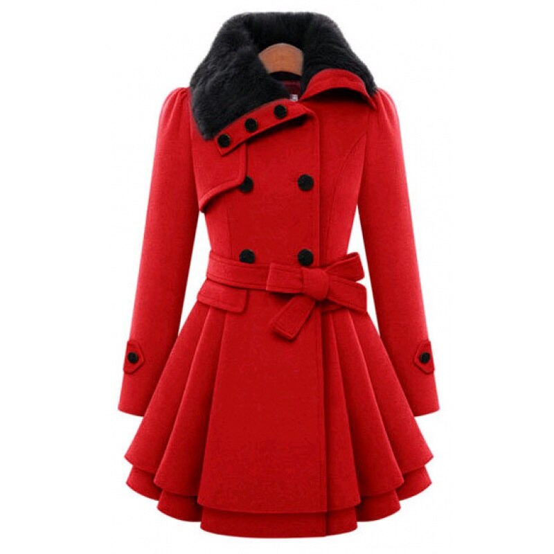 IVY - Winterjurk met strikdetail en fleecevoering voor dames