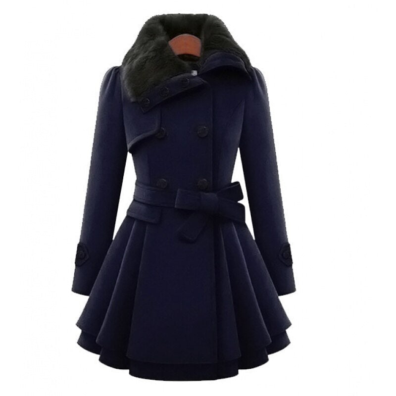 IVY - Winterjurk met strikdetail en fleecevoering voor dames