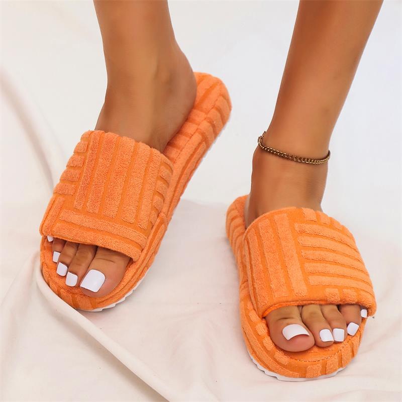 Zachte dames instapslippers met structuurband – ELADIA COMFORT - Glamorix