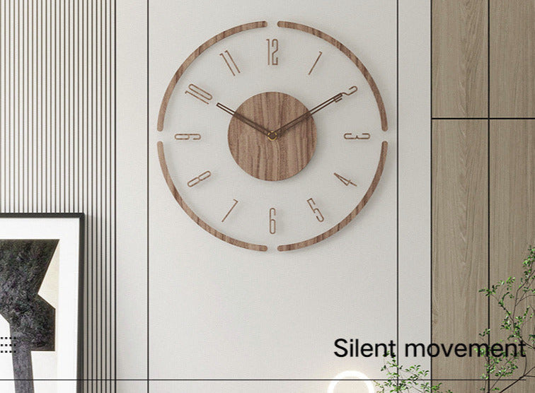 Scandinavische wandklok van massief hout met minimalistisch design – NORDURA PureTime - Glamorix