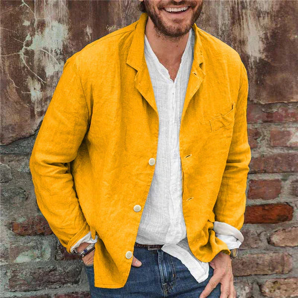 Heren blazer met relaxte pasvorm en knoopsluiting – ELIOR CASUAL BLAZER - Glamorix