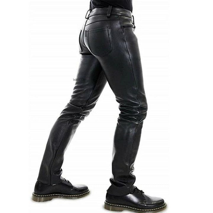 DAMON - Slim-fit leren broek voor heren