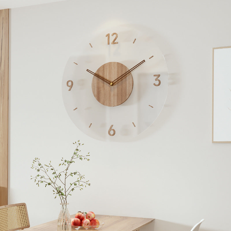 Scandinavische wandklok van massief hout met minimalistisch design – NORDURA PureTime - Glamorix