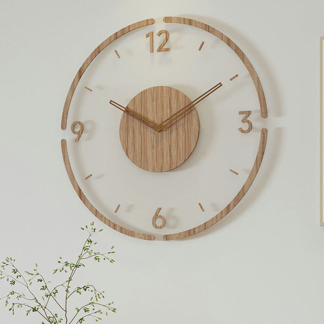 Scandinavische wandklok van massief hout met minimalistisch design – NORDURA PureTime - Glamorix