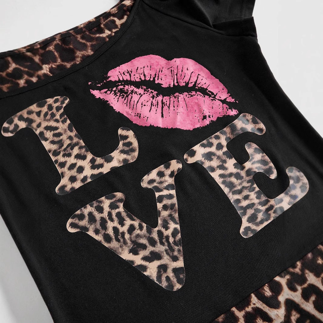 Asymmetrische dames top met panterprint en sexy snit – SAVINA WILD - Glamorix