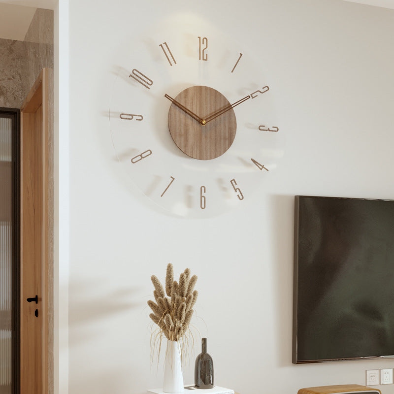 Scandinavische wandklok van massief hout met minimalistisch design – NORDURA PureTime - Glamorix