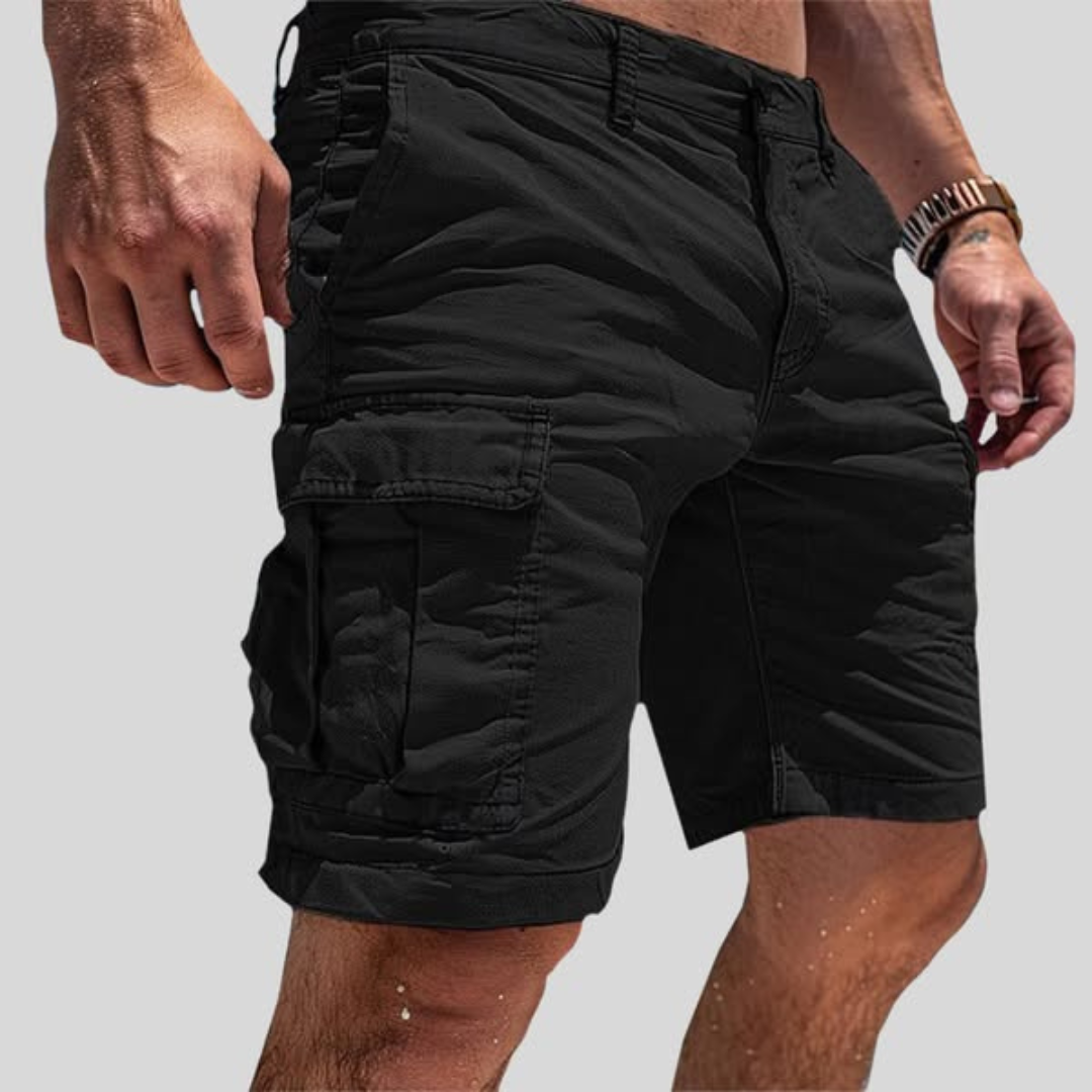 Comfortabele heren cargo short met relaxte pasvorm – NOVARO CARGO - Glamorix