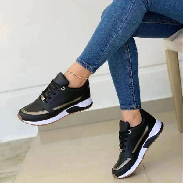 Comfortabele navy damessneakers met sportieve look – Navira FlowStep - Glamorix