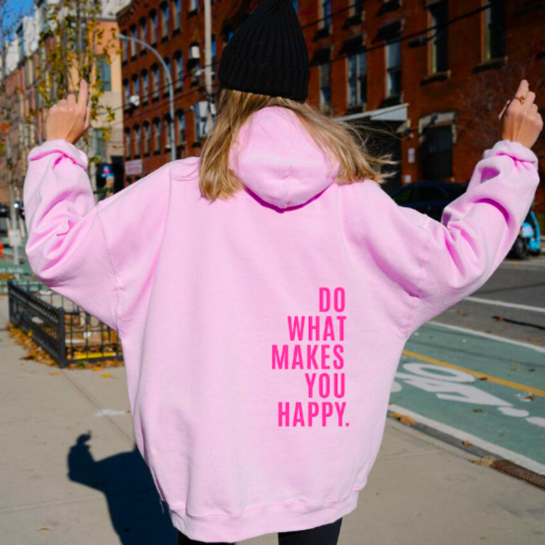 BELLA - Knusse hoodie met inspirerende print voor dames