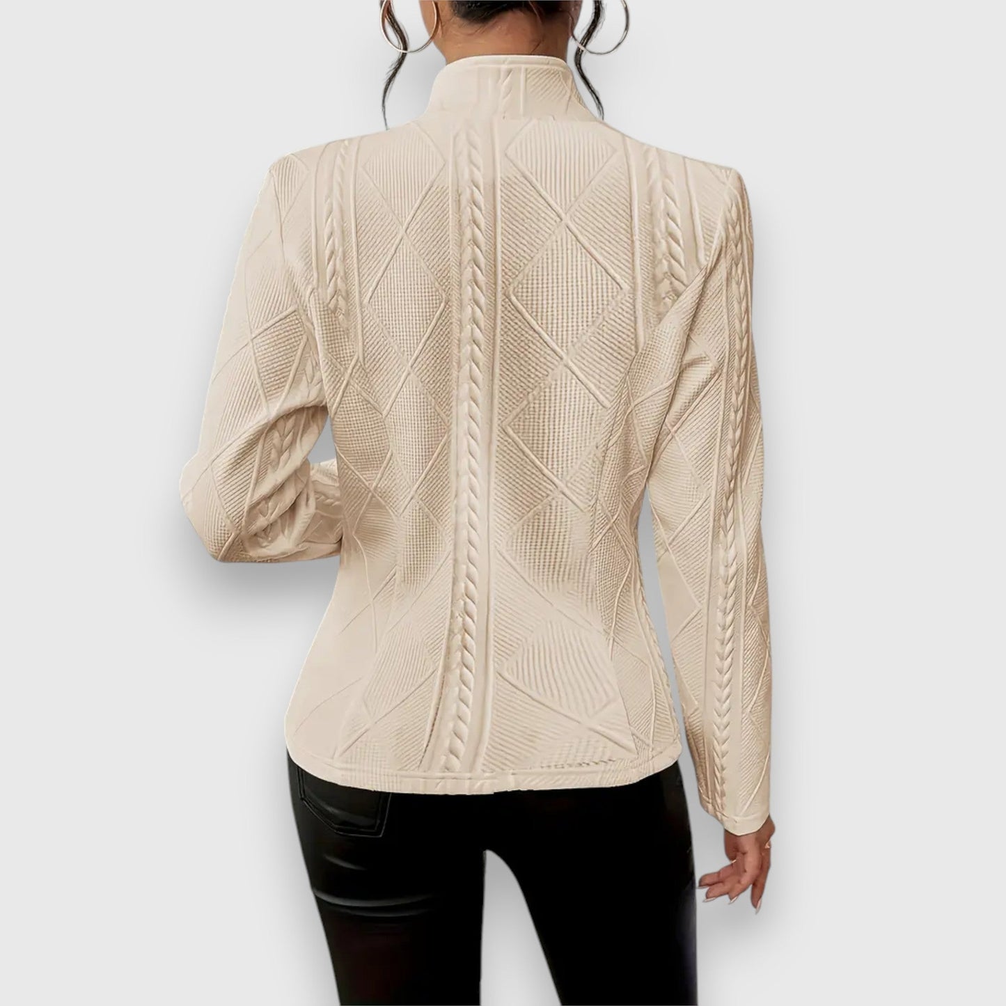Getailleerde damesblazer met structuur en elegante snit – SERENA FORME - Glamorix