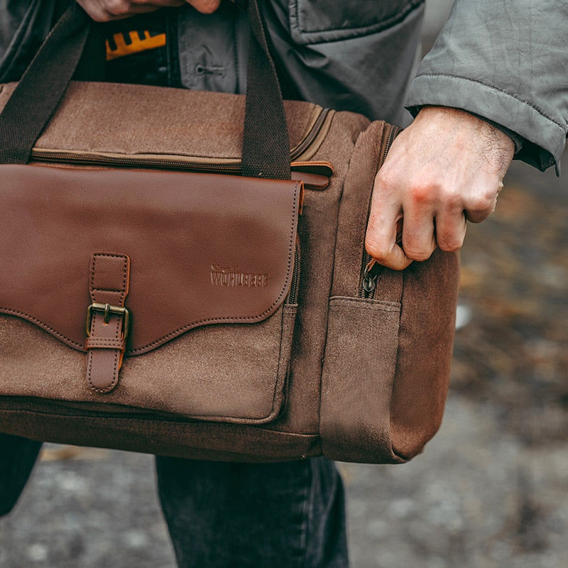 ARLO - Rustieke canvas tas met gespzak voor een avontuurlijke look