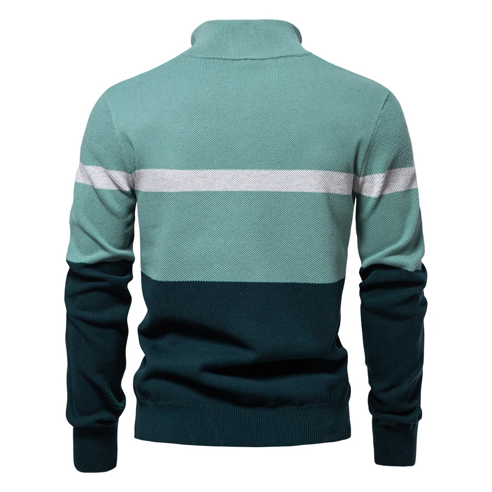 NATHAN - Halve rits colorblock trui voor heren met moderne stijl