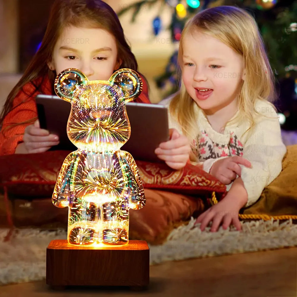 StarBear - Magische 3D Vuurwerk Projectie Sfeerlamp