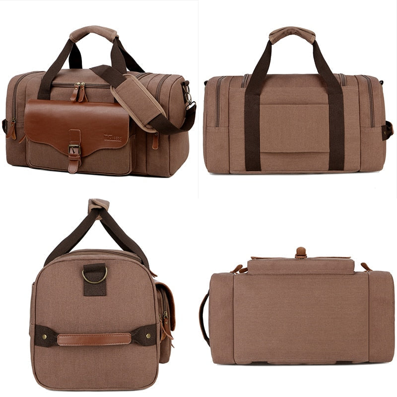 ARLO - Rustieke canvas tas met gespzak voor een avontuurlijke look