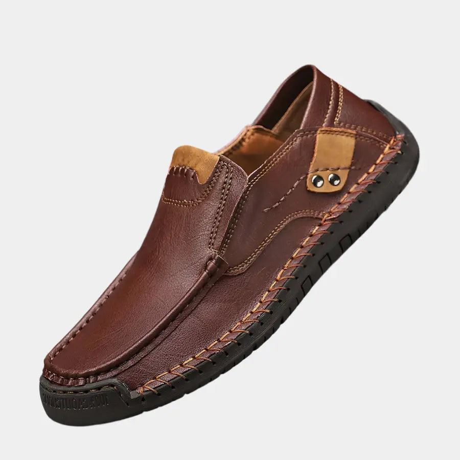 Leren mocassins voor heren met flexibele zool – LÉVANO - Glamorix