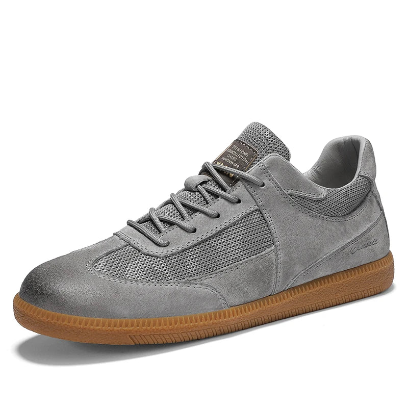 CALVINO – Heren sneakers van suède en mesh met sportieve look - Glamorix