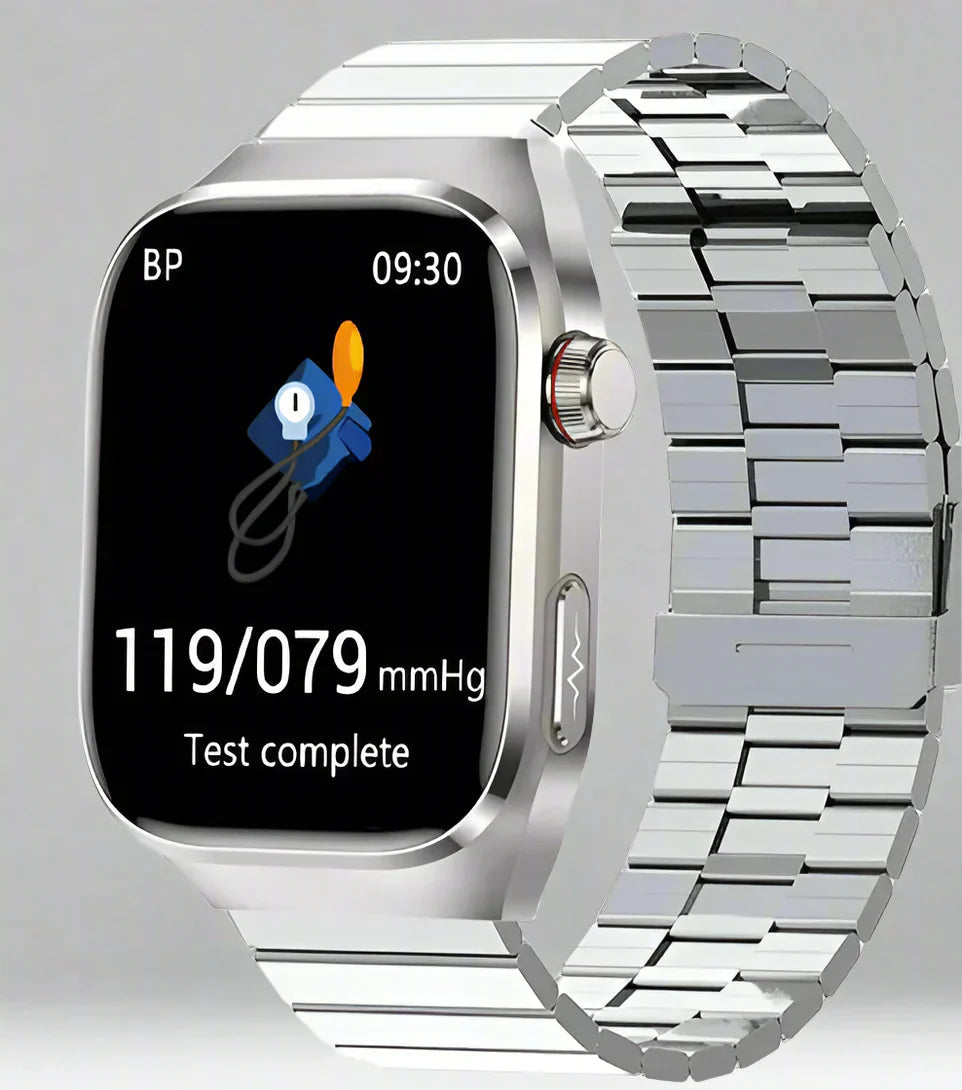 Slimme gezondheidswatch met ECG, bloedglucosemeter en AMOLED-display – VITALIS PRO - Glamorix