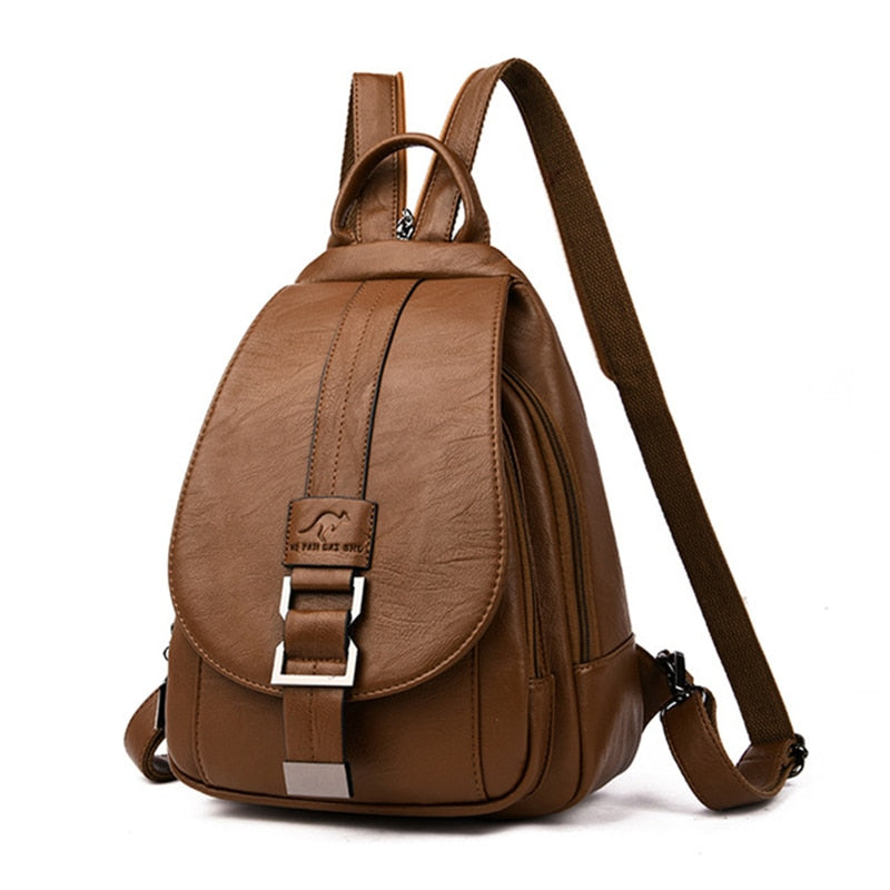 Elegante leren damesrugzak met minimalistisch design en slimme indeling – MAELYA LuxePack - Glamorix
