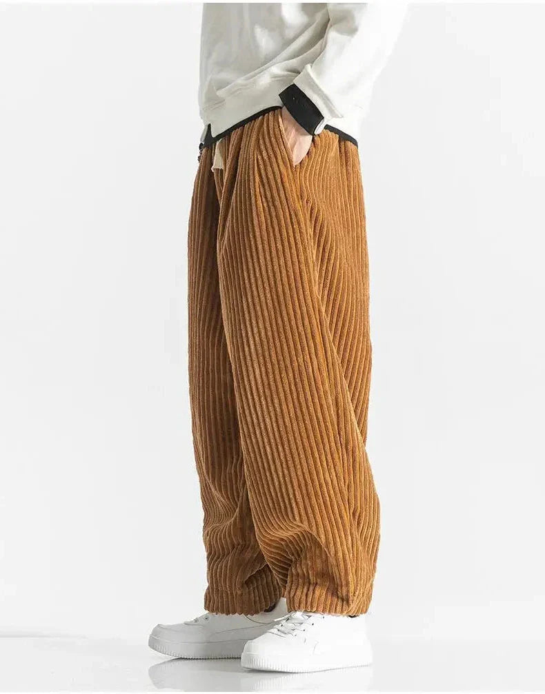 RYAN - Losvallende corduroy broek met trekkoord voor heren