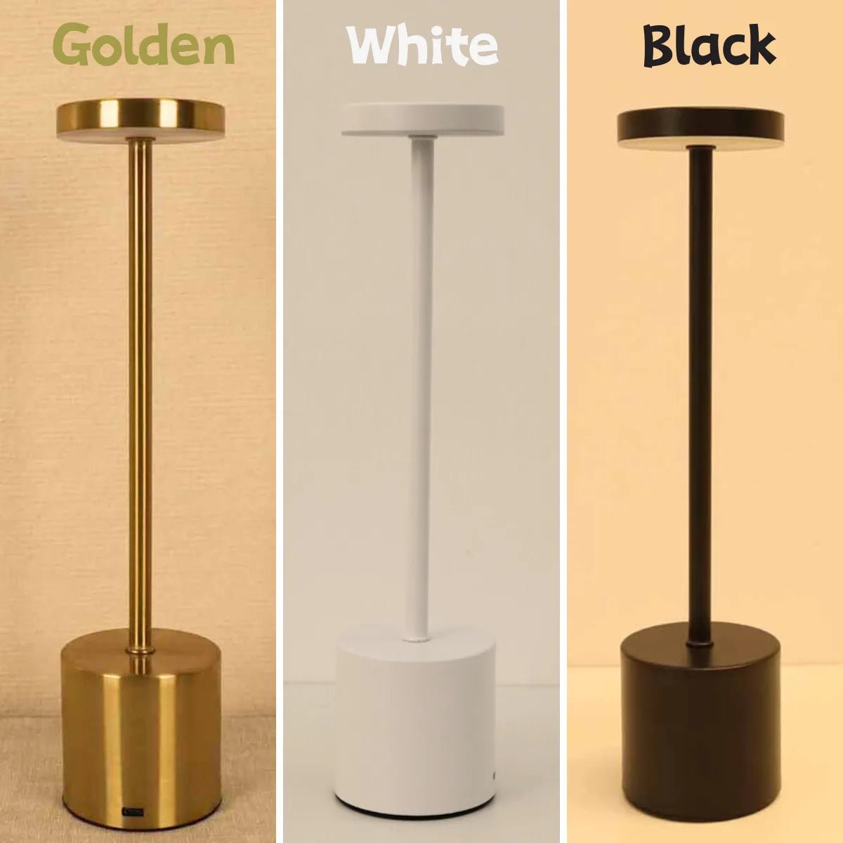 LumiMetal - Draadloze Metalen LED Tafellamp