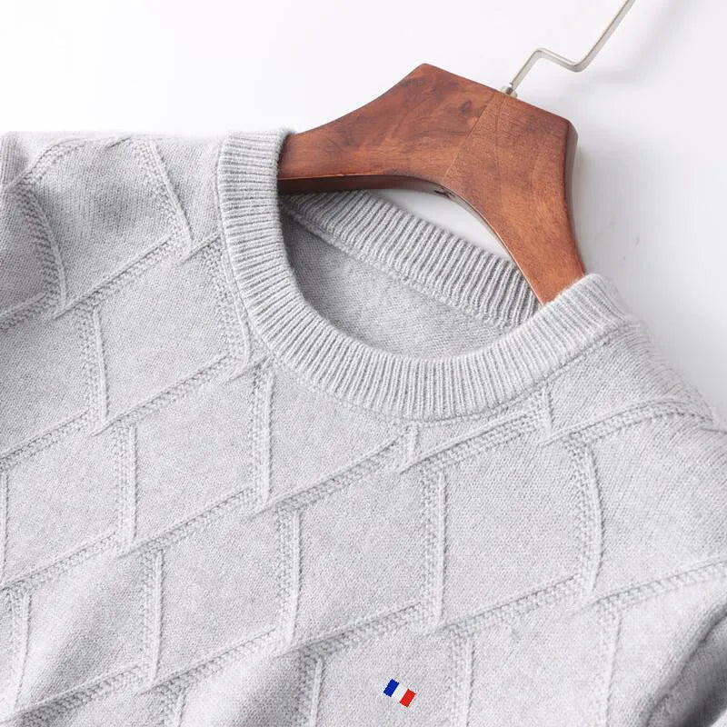 OSCAR - Klassieke gebreide herensweater met schijnkraag