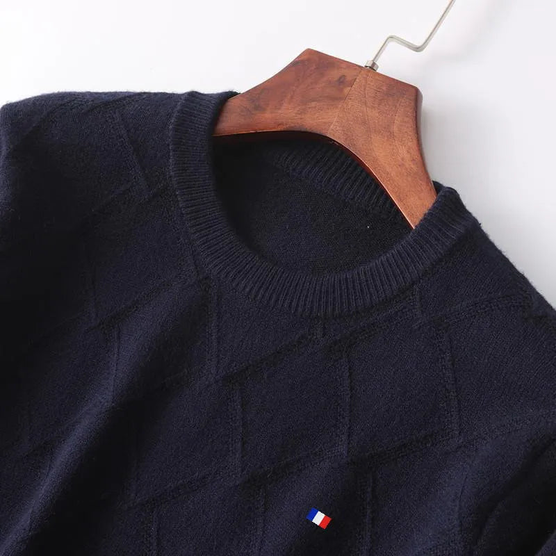 OSCAR - Klassieke gebreide herensweater met schijnkraag