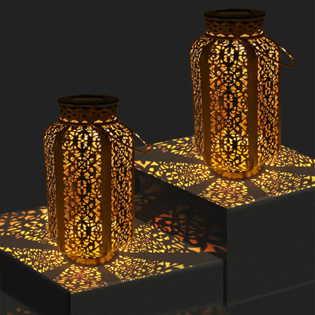 Vintage solar tuinlantaarn van ijzer – SOLARIS VINTAGE LANTERN - Glamorix