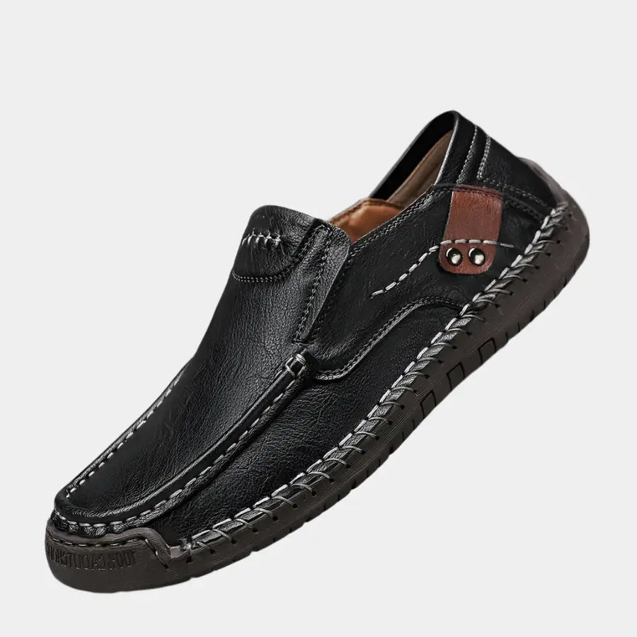 Leren mocassins voor heren met flexibele zool – LÉVANO - Glamorix