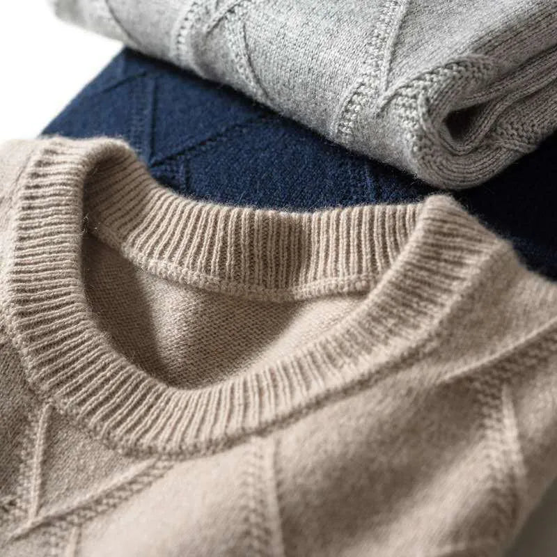 OSCAR - Klassieke gebreide herensweater met schijnkraag
