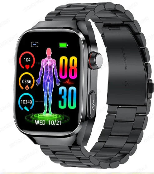 Slimme gezondheidswatch met ECG, bloedglucosemeter en AMOLED-display – VITALIS PRO - Glamorix