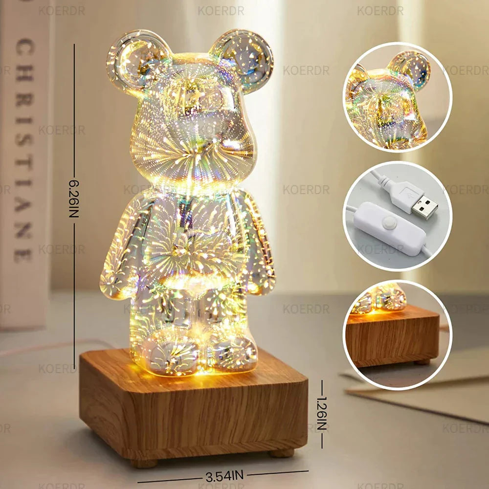 StarBear - Magische 3D Vuurwerk Projectie Sfeerlamp