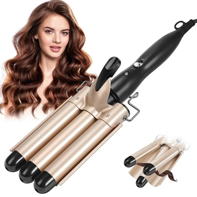 Triple barrel keramische krultang voor moeiteloze waves – CURLFLEX WAVE PRO - Glamorix