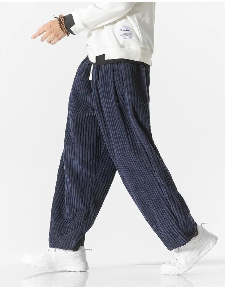RYAN - Losvallende corduroy broek met trekkoord voor heren