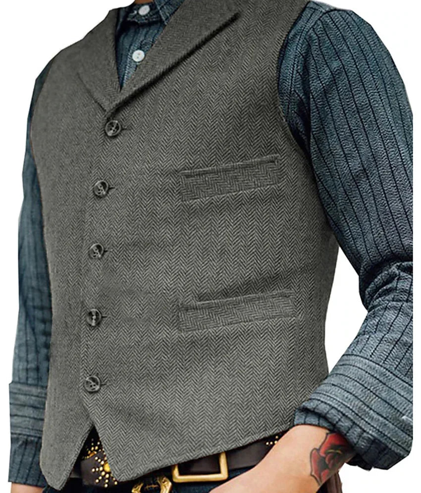 Klassiek herenvest met vintage look en moderne pasvorm – HARVEY VINTON - Glamorix