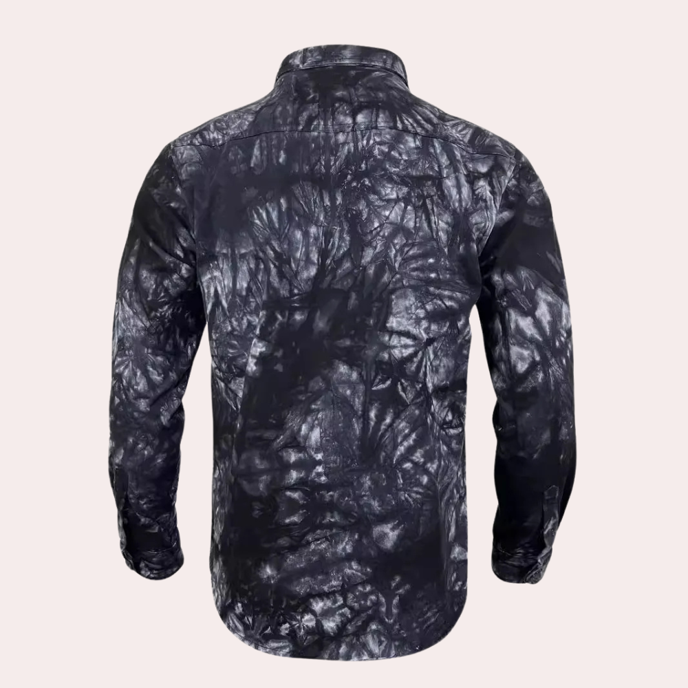 Herenoverhemd met abstracte print en lange mouwen – VALENO PrintLine - Glamorix