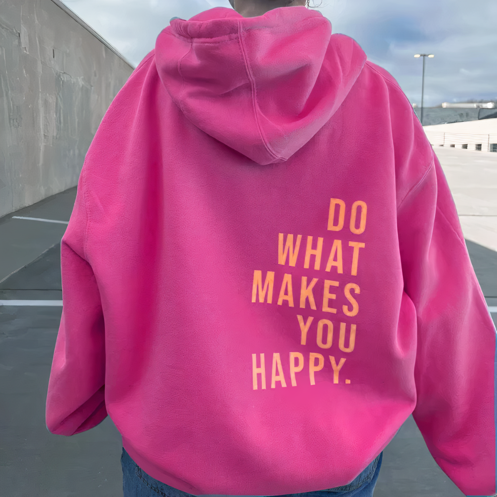 BELLA - Knusse hoodie met inspirerende print voor dames