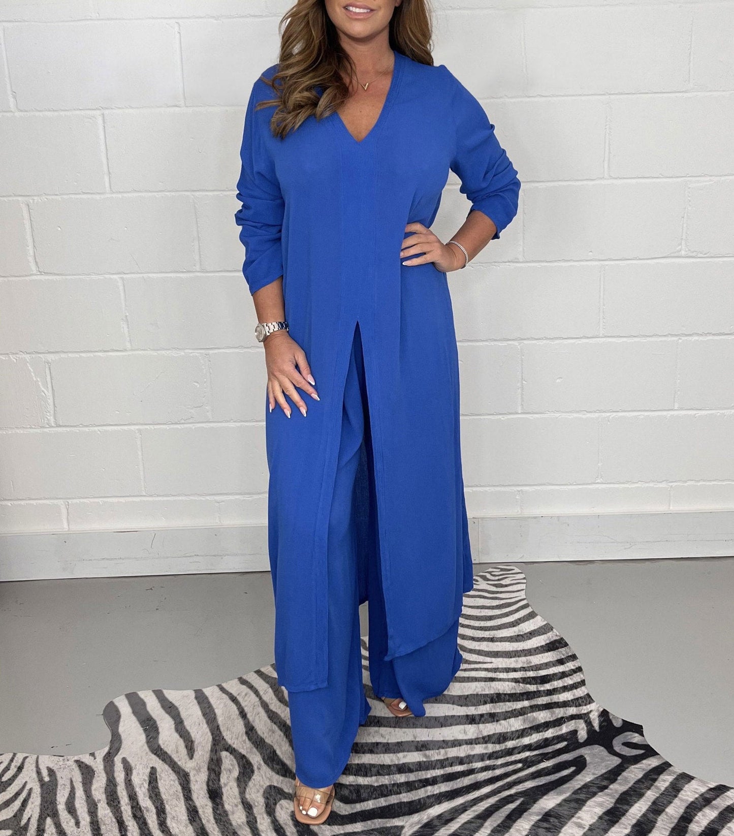 Tweedelig Damespak met Flowy Silhouet en Elegante Pasvorm – LUNA GLOW - Glamorix