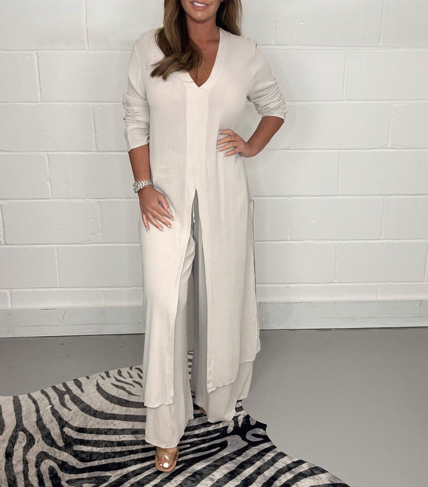 Tweedelig Damespak met Flowy Silhouet en Elegante Pasvorm – LUNA GLOW - Glamorix