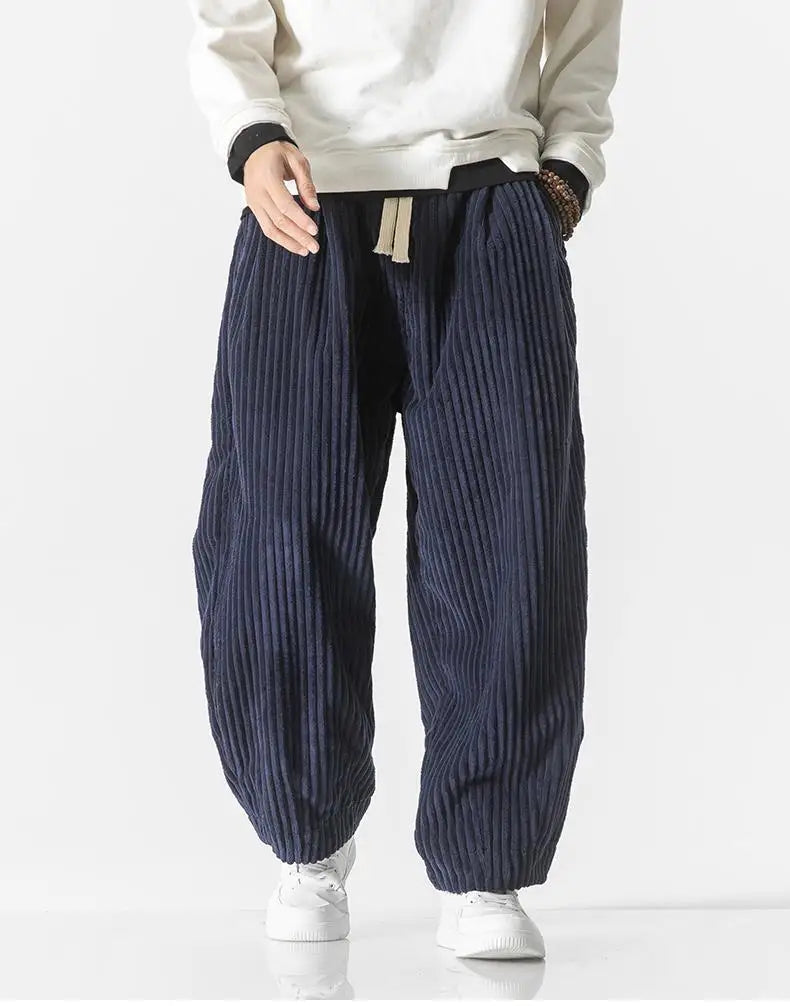 RYAN - Losvallende corduroy broek met trekkoord voor heren