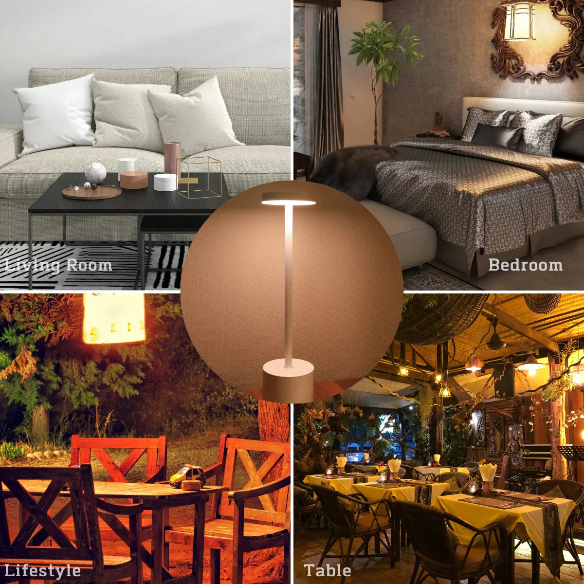 LumiMetal - Draadloze Metalen LED Tafellamp