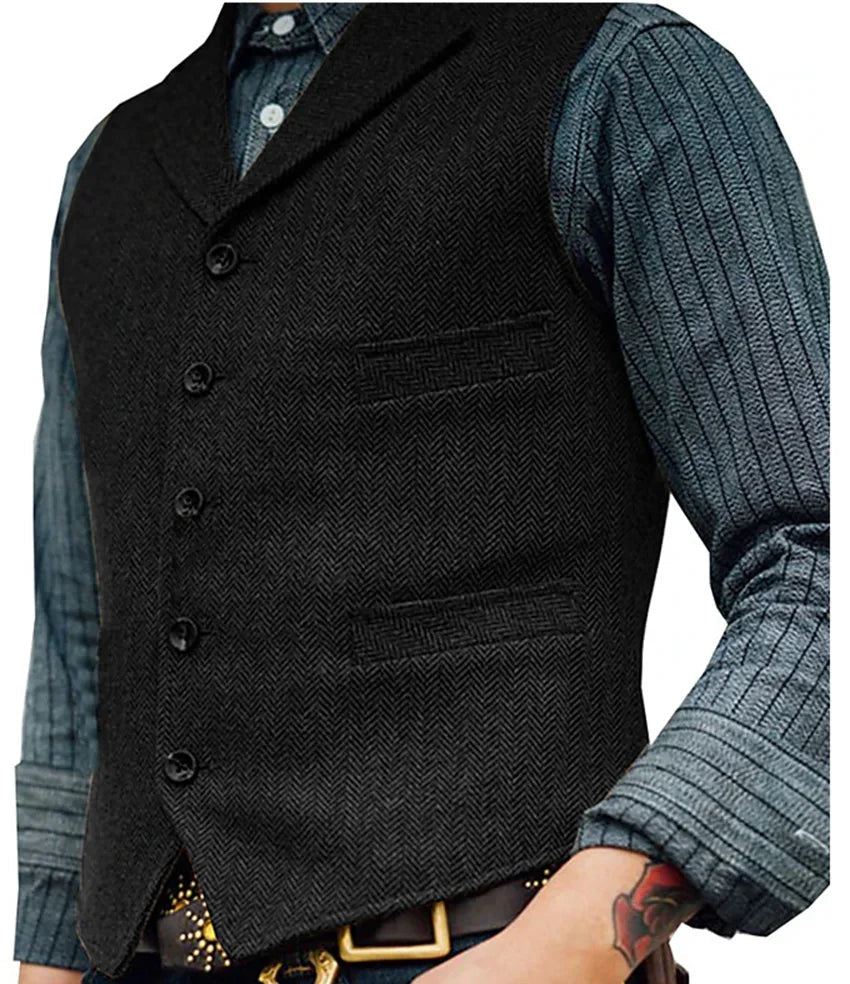 Klassiek herenvest met vintage look en moderne pasvorm – HARVEY VINTON - Glamorix