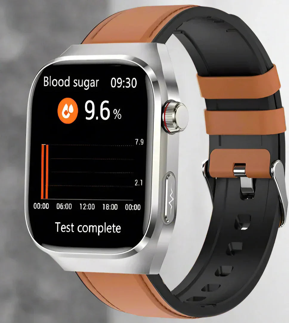 Slimme gezondheidswatch met ECG, bloedglucosemeter en AMOLED-display – VITALIS PRO - Glamorix