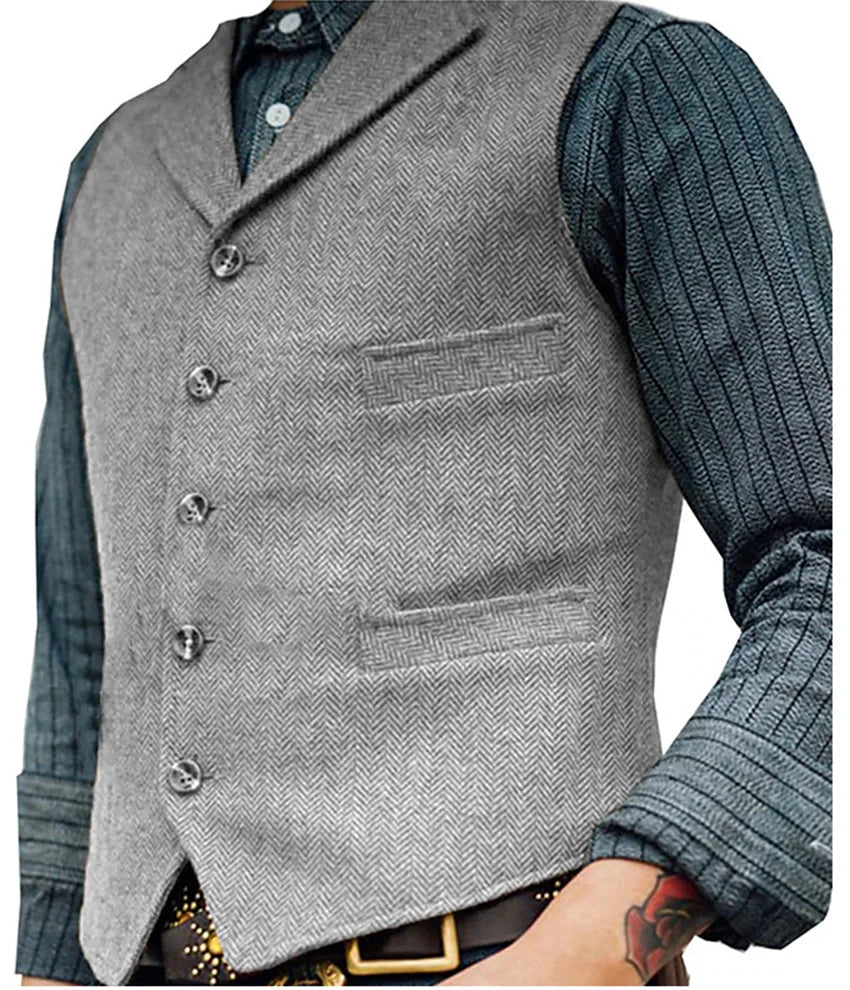 Klassiek herenvest met vintage look en moderne pasvorm – HARVEY VINTON - Glamorix