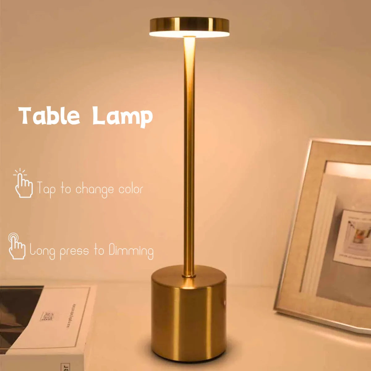 LumiMetal - Draadloze Metalen LED Tafellamp