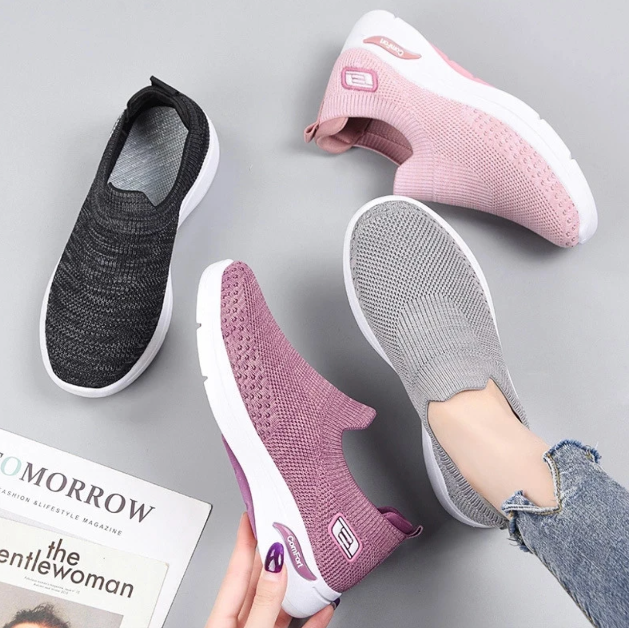 Orthopedische lichtgewicht wandelschoen voor dames – Aeriva FlexStride - Glamorix