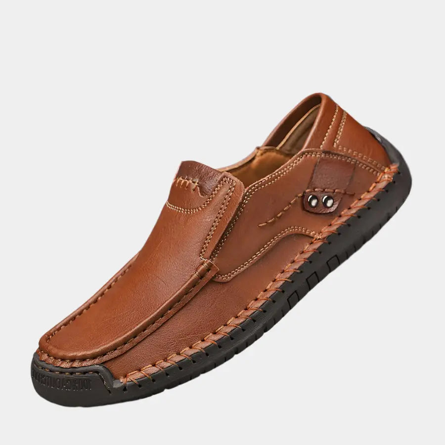 Leren mocassins voor heren met flexibele zool – LÉVANO - Glamorix