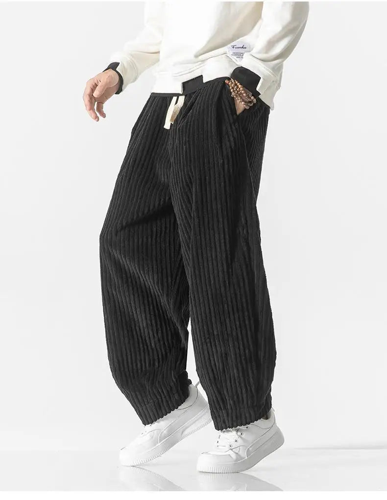 RYAN - Losvallende corduroy broek met trekkoord voor heren